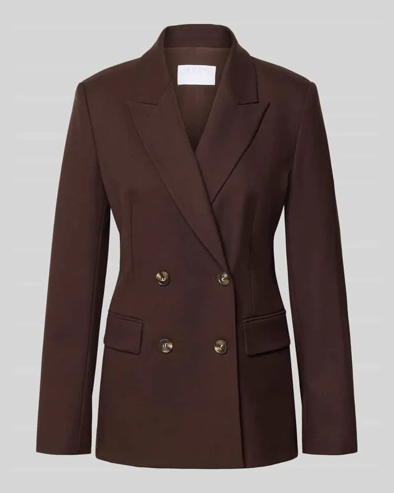 JAKE*S Regular Fit Kurzblazer mit Viskose-Anteil Schoko