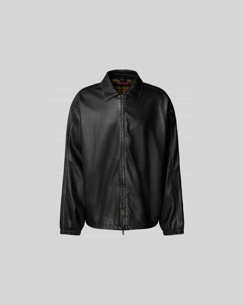 Diesel Jacke in Leder-Optik Black