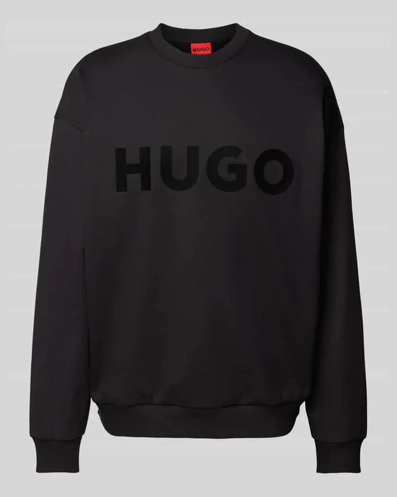 HUGO BOSS Sweatshirt mit Label-Print Modell 'Dinex Black