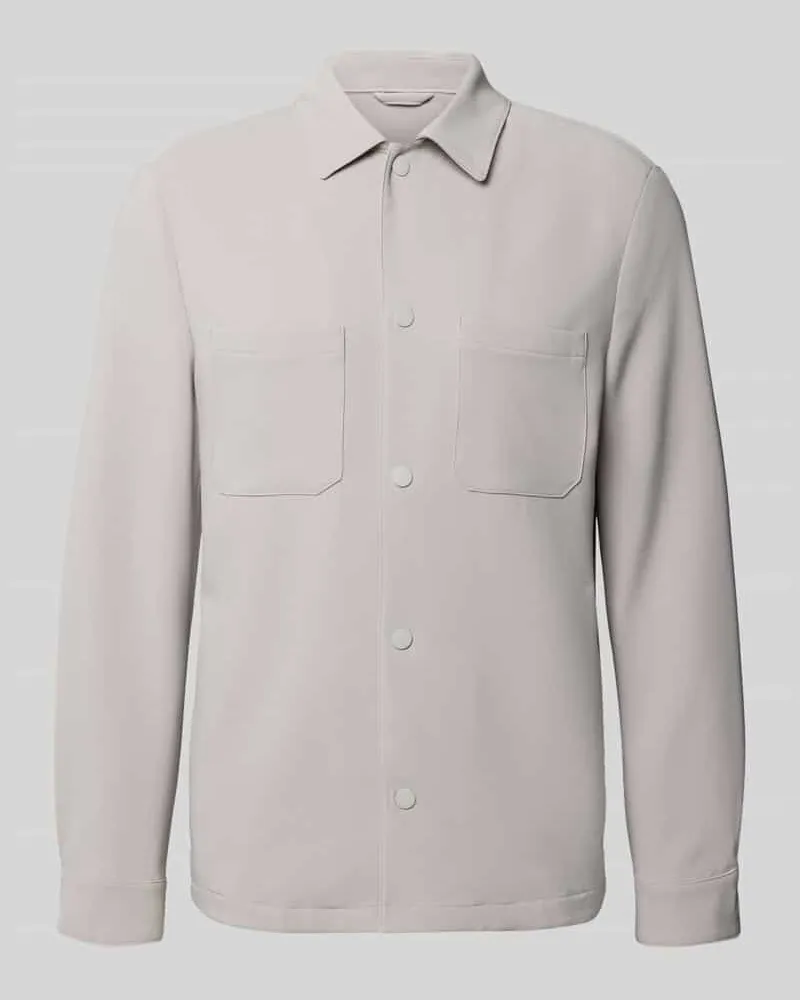 McNeal Regular Fit Overshirt mit Brusttaschen Mittelgrau