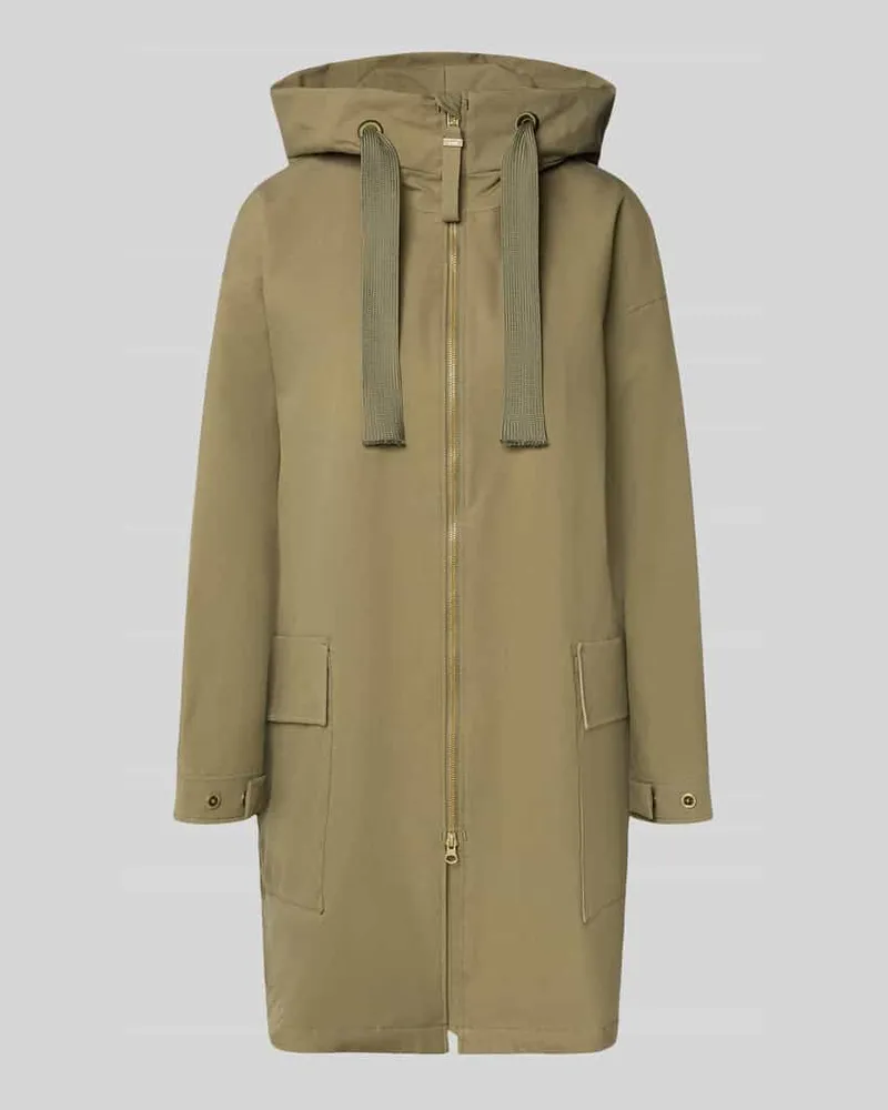 G-Lab Regenmantel mit Kapuze und Zweiwege-Reißverschluss Modell 'UNA Oliv