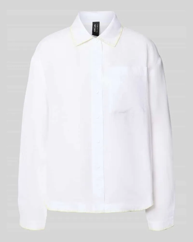 Marc Cain Bluse aus Ramie mit Brusttasche Weiss