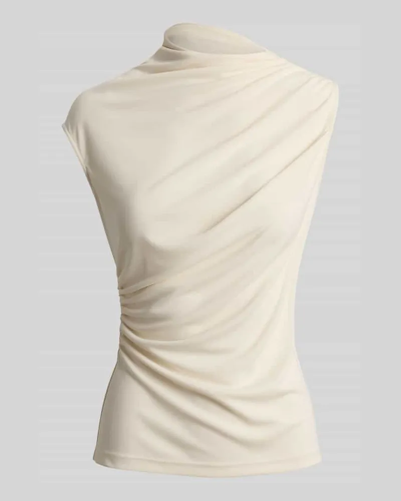Ralph Lauren Slim Fit Top mit hochgeschlossenem Kragen Sand