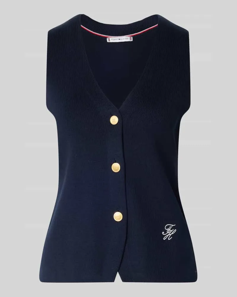 Tommy Hilfiger Slim Fit Weste aus reiner Baumwolle Marine