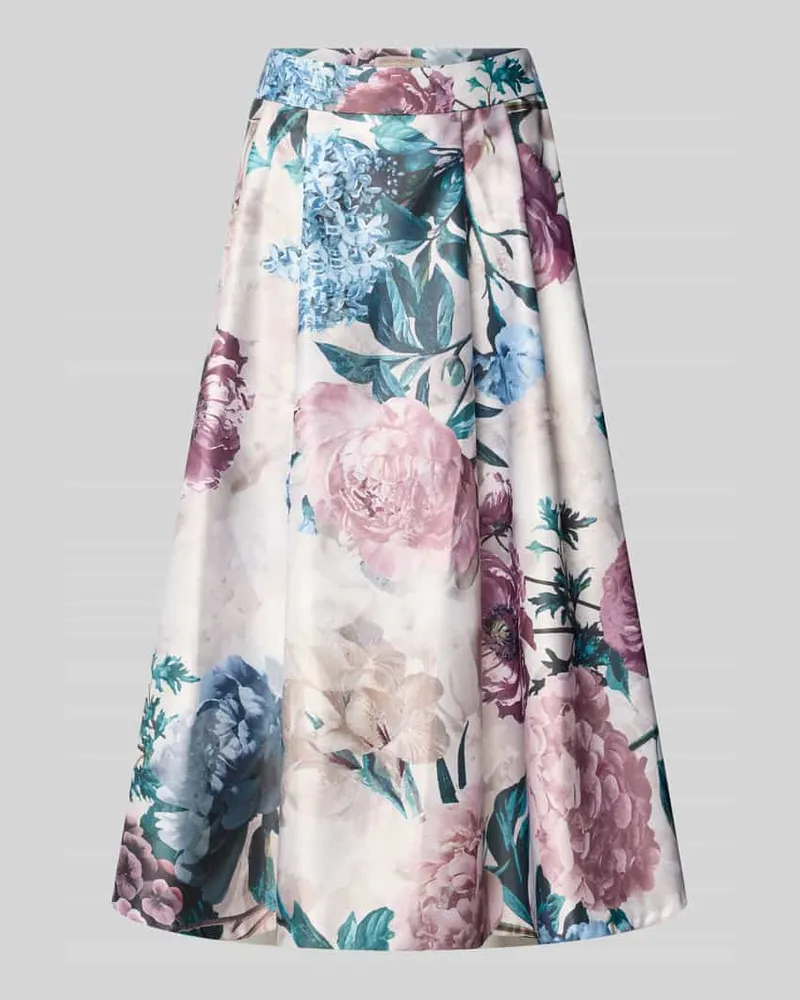 Rinascimento Midirock mit floralem Allover-Print Offwhite