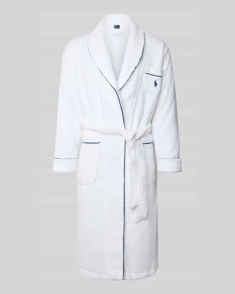 Ralph Lauren Bademantel mit Reverskragen Weiss