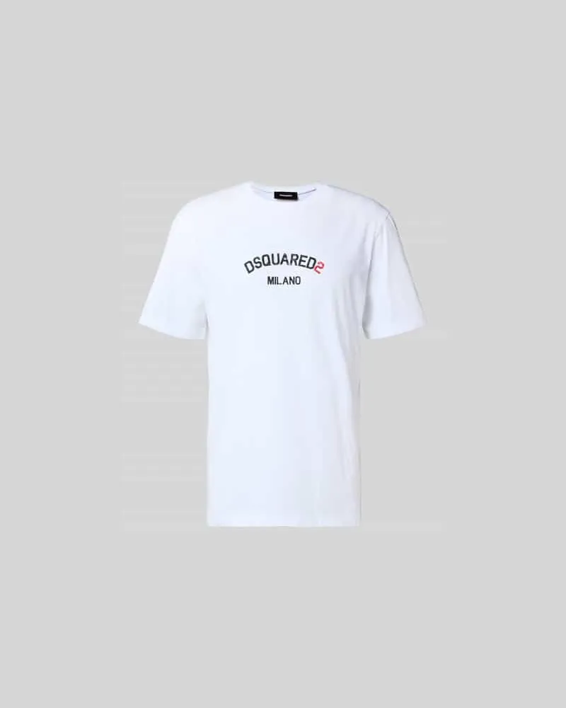 Dsquared2 Loose Fit T-Shirt mit Logo-Print Weiss