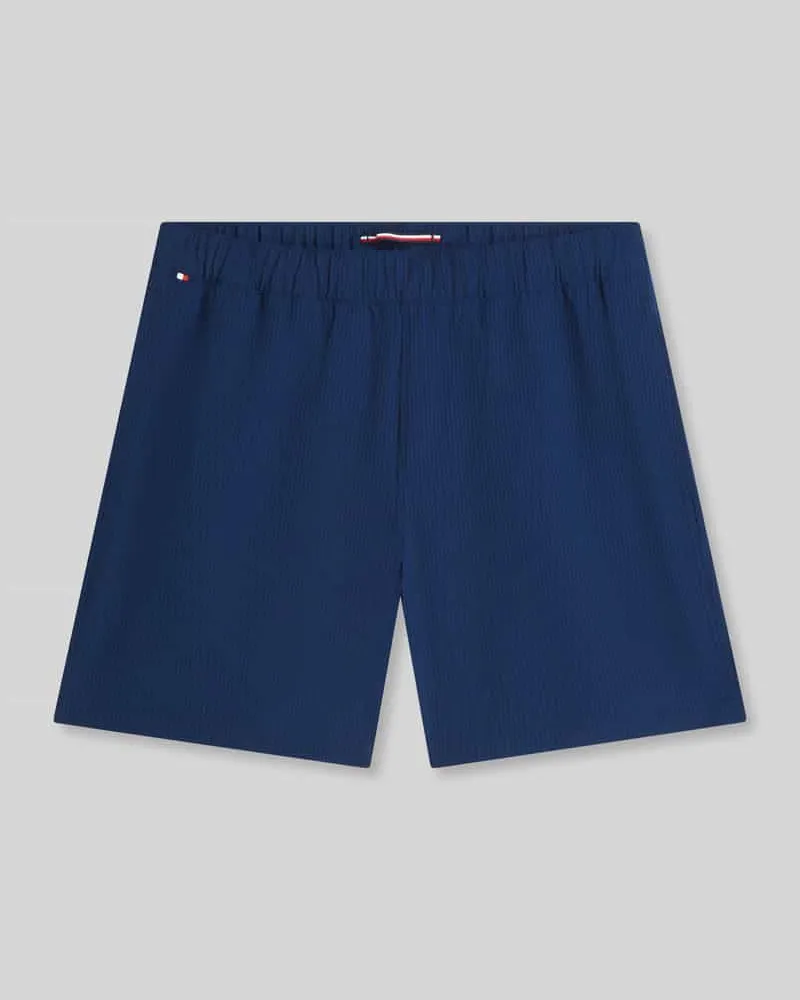 Tommy Hilfiger Regular Fit Shorts aus seesucker Modell 'DOVER Dunkelblau