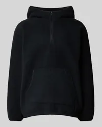 Levi's Fleecehoodie mit kurzer Reißverschlussleiste Black