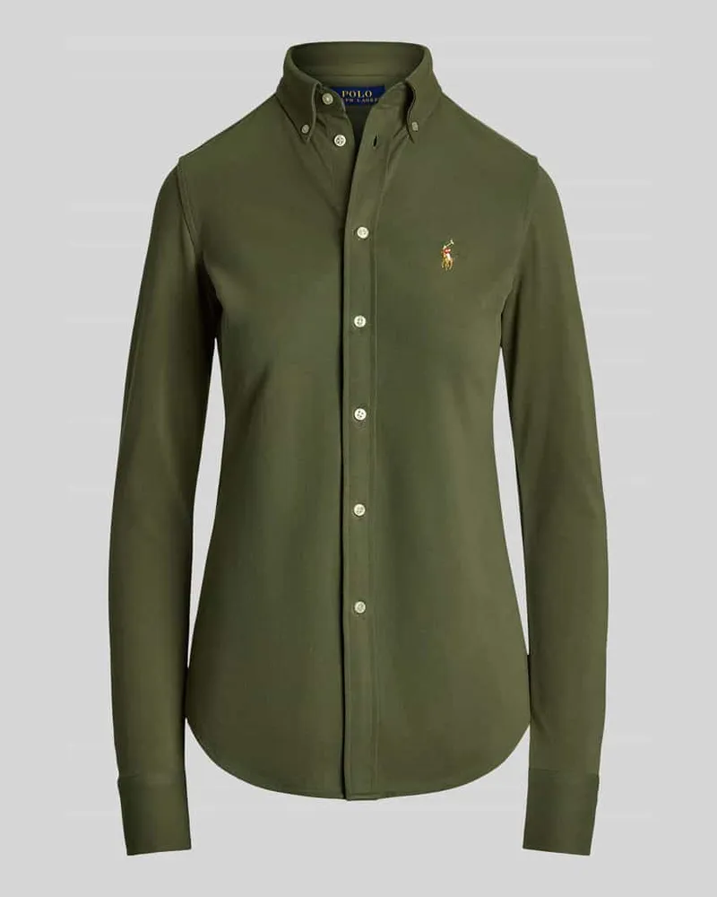 Ralph Lauren Hemdbluse mit Label-Stitching Oliv