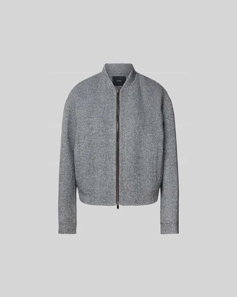 Joseph Wolljacke mit Reißverschluss Mittelgrau