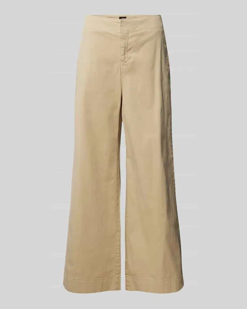 HUGO BOSS Wide Leg Hose in unifarbenem Design Modell 'Tahiana Beige