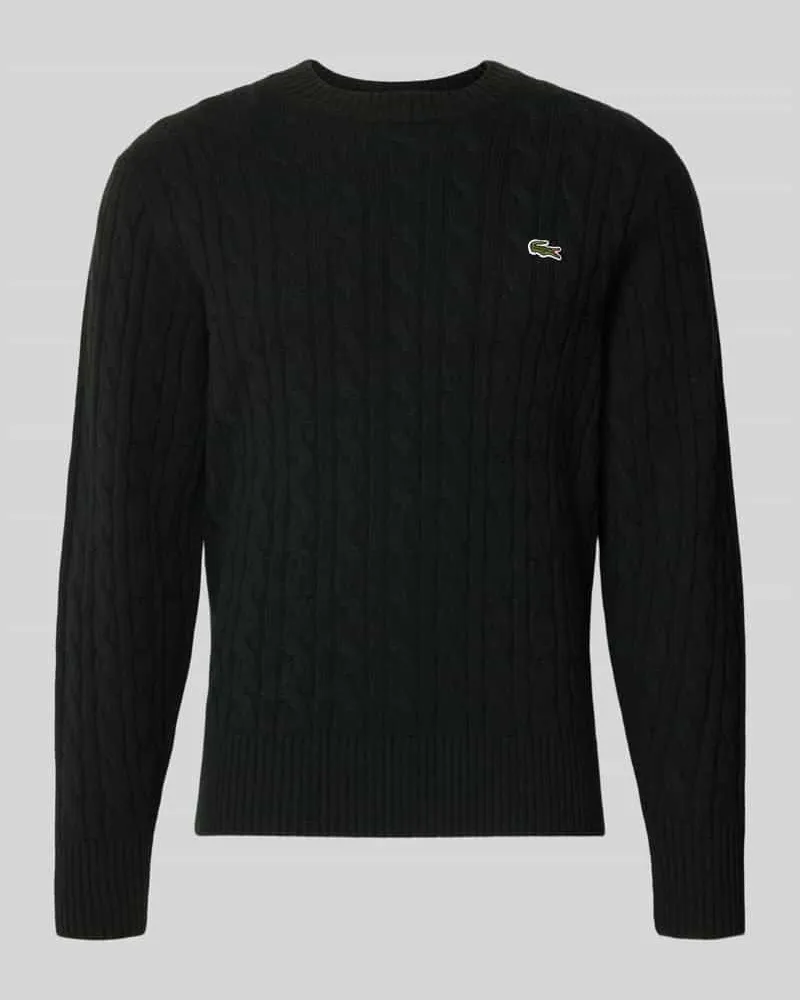 Lacoste Regular Fit Pullover aus reiner Wolle Dunkelgruen