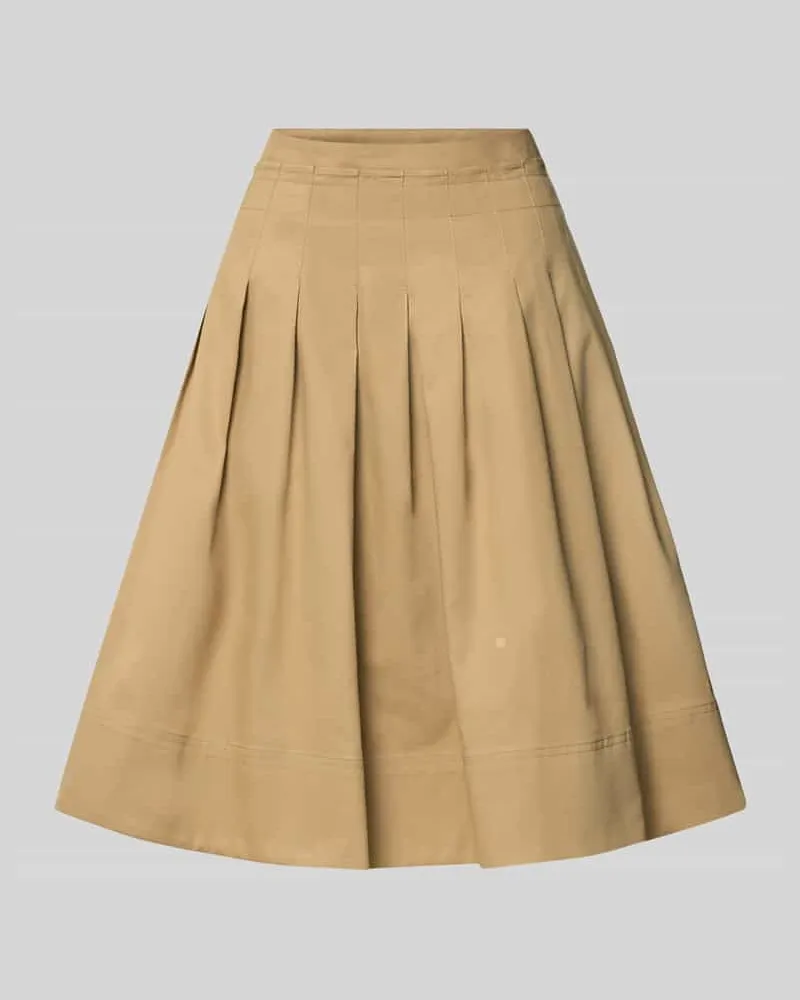 Tommy Hilfiger Knielanger Rock aus reiner Baumwolle Camel