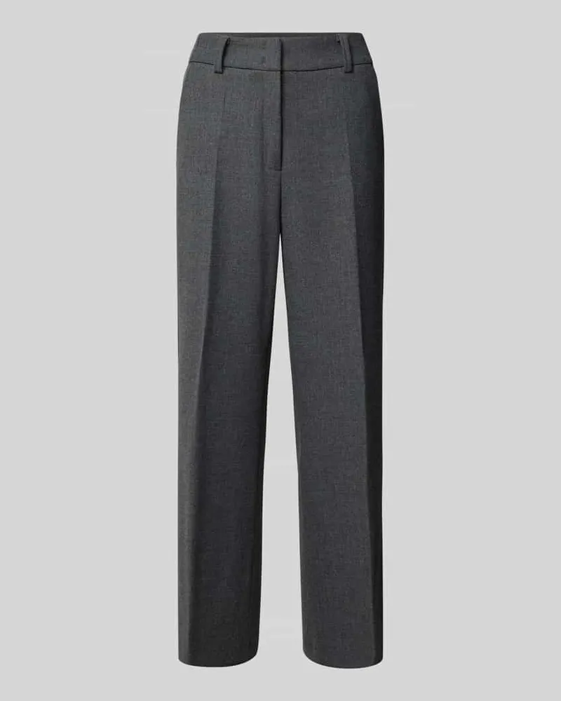 Brax Straight Fit Bundfaltenhose aus Viskose-Mix Modell 'STYLE.MAINE Dunkelgrau