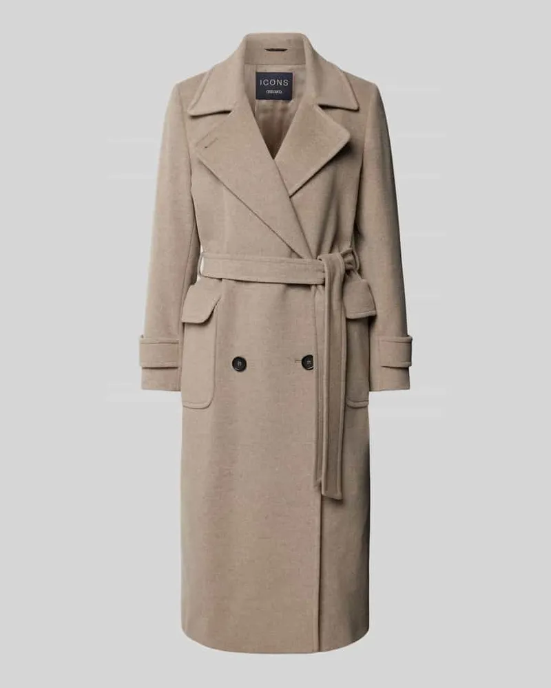 Cinzia Rocca Regular Fit Wollmantel mit Kaschmir-Anteil Sand