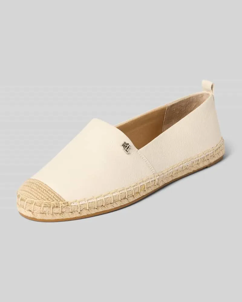 Ralph Lauren Espadrilles aus Leder mit Logo-Detail Modell 'CAMERYN Offwhite