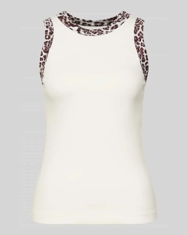 Marc Cain Tanktop mit gerippten Abschlüssen Offwhite