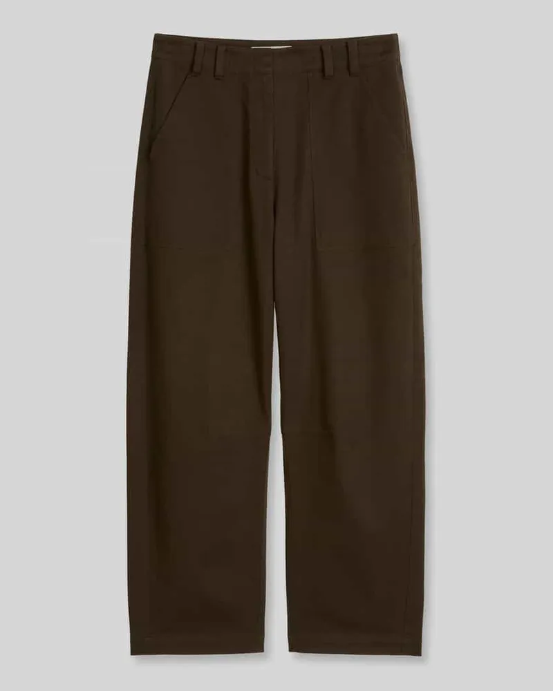 Marc O'Polo Barrel Fit Jeans aus Baumwoll-Mix mit aufgesetzten Taschen Mittelbraun