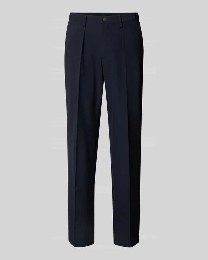 Profuomo Regular Fit Stoffhose mit Viskose-Anteil Marine