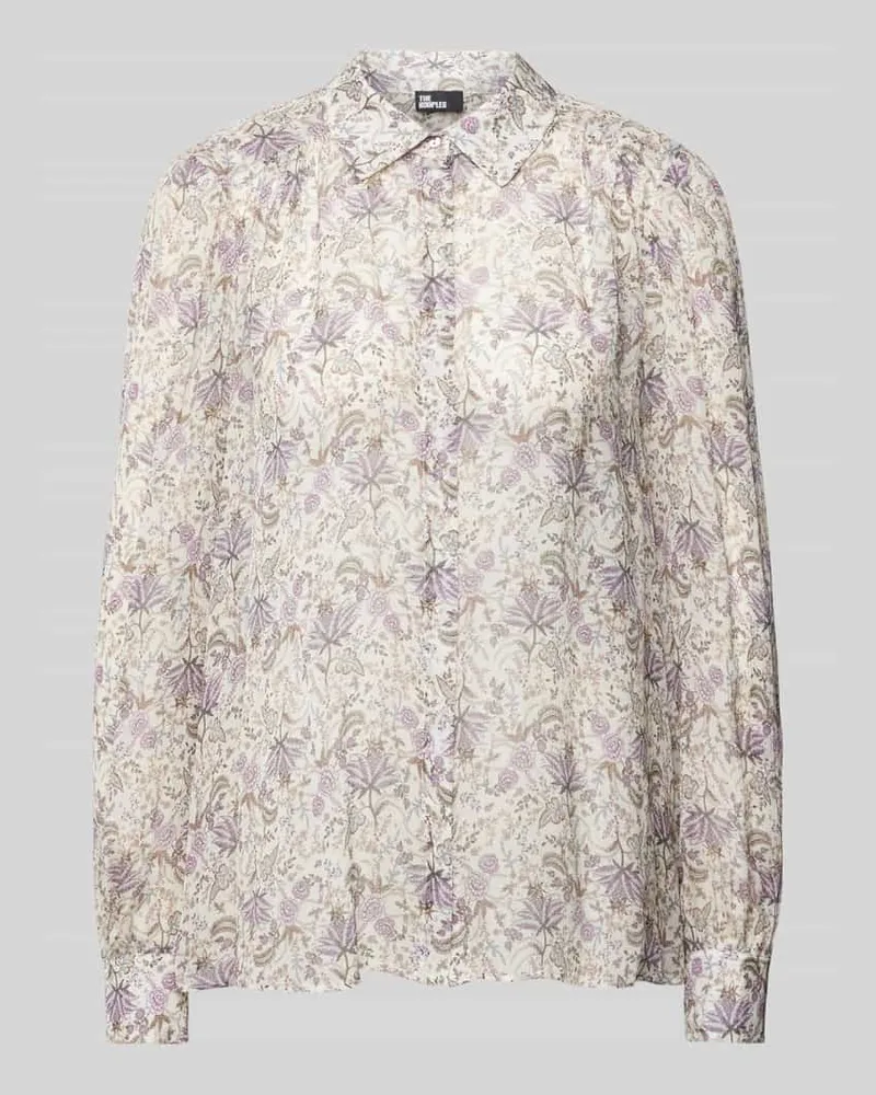 The Kooples Bluse mit floralem Allover-Print Ecru