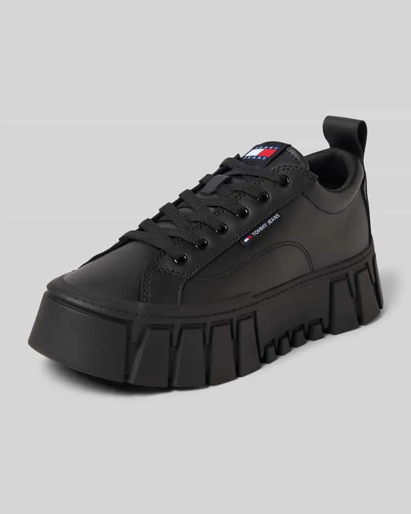 Tommy Hilfiger Low Top Sneaker aus Leder-Mix Black
