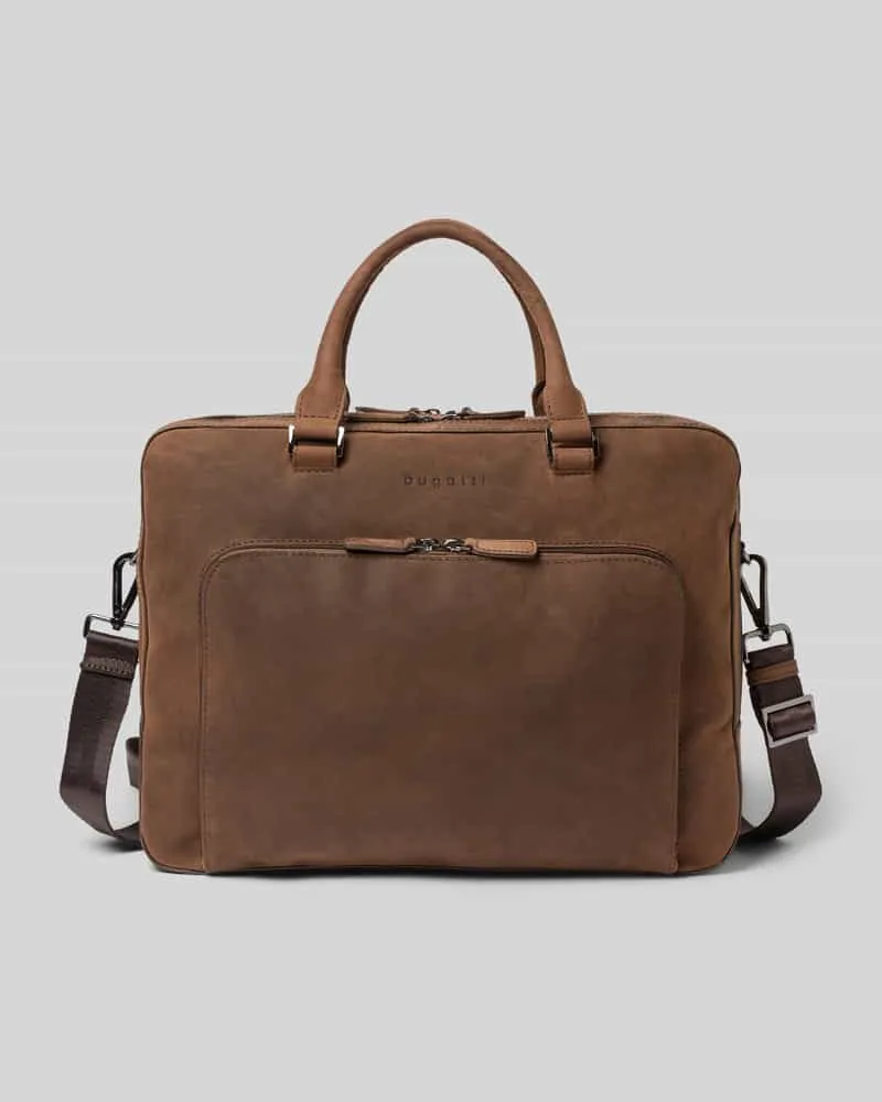 Bugatti Laptoptasche mit Schulterriemen Modell 'Luca Dunkelbraun