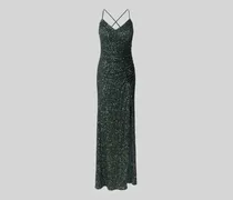 Abendkleid mit Pailletten und rückseitiger Schnürung