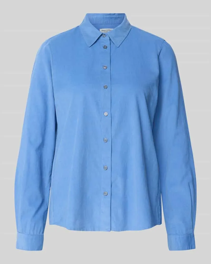 Marc O'Polo Regular Fit Hemdbluse aus Baumwoll-Lyocell-Mix Hellblau