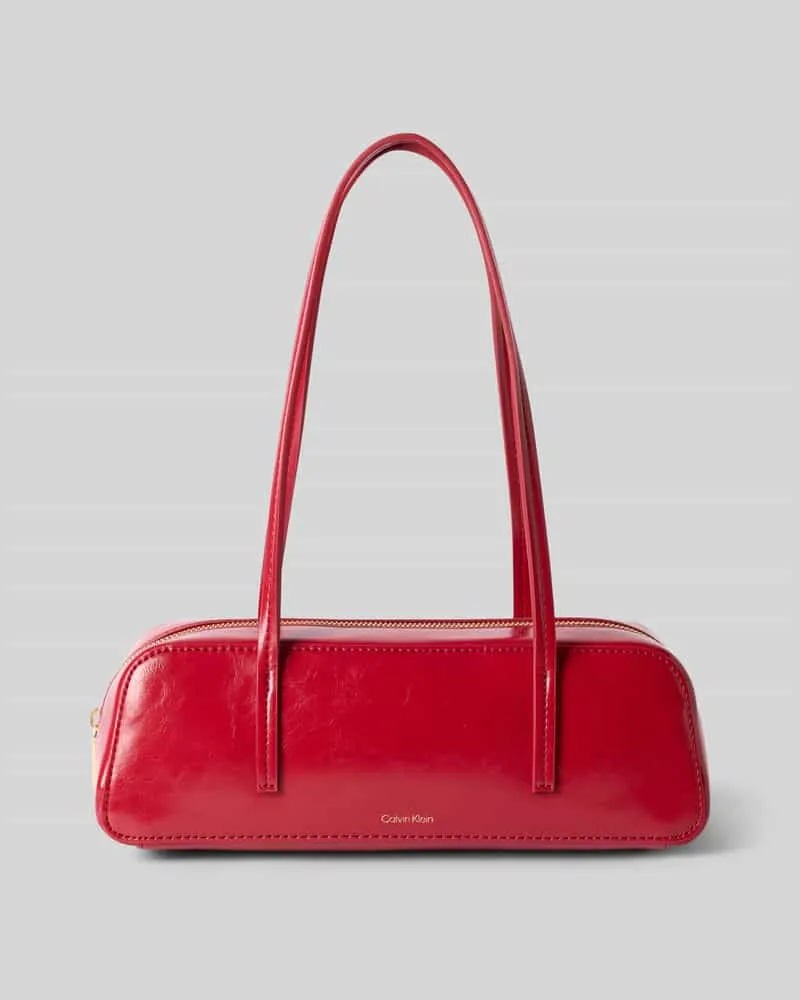 Calvin Klein Henkeltasche mit Label-Prägung Modell 'FOIL LOGO GLOSSY BAULETTO Rot