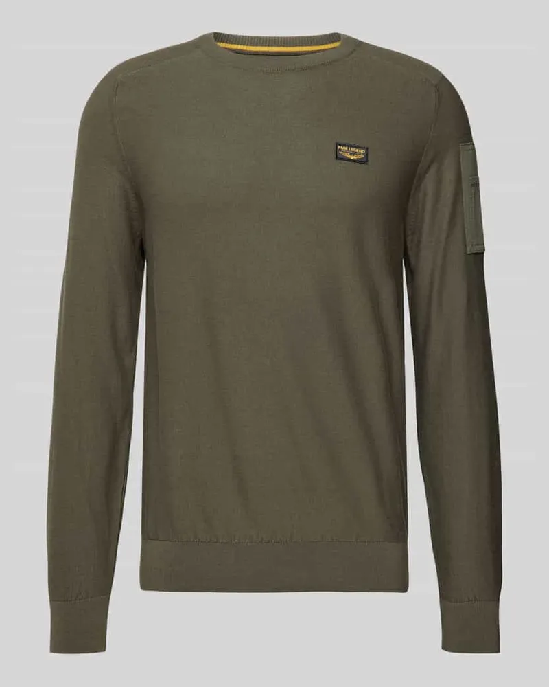PME Legend Strickpullover mit Label-Detail Oliv