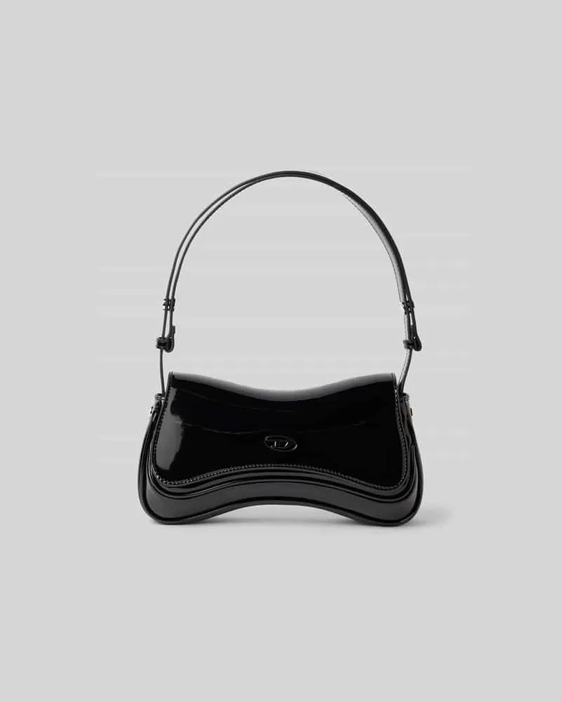 Diesel Shoulder Bag mit Reißverschlussfach Black