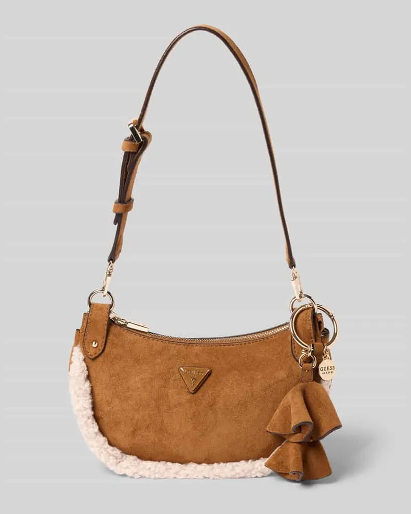 Guess Handtasche mit Teddyfell Modell 'KATIE Cognac