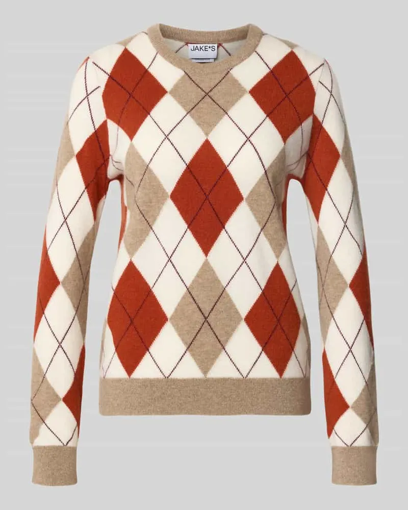 JAKE*S Regular Fit Pullover aus reinem Kaschmir Rostrot