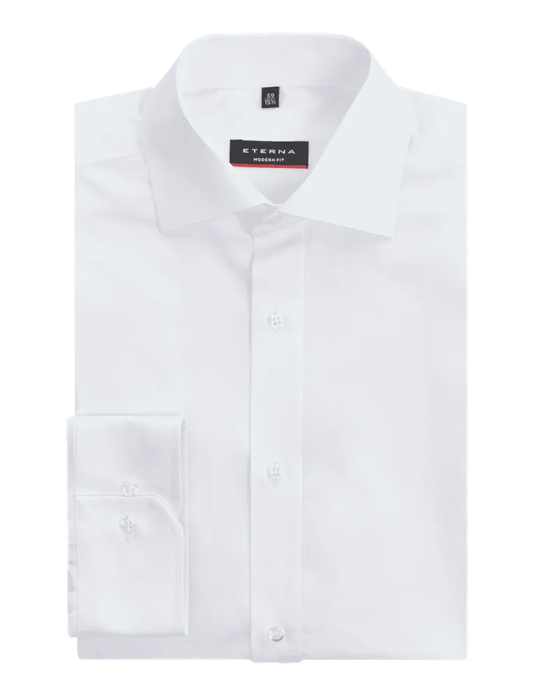 Eterna Regular Fit Business-Hemd aus Baumwolle Weiss