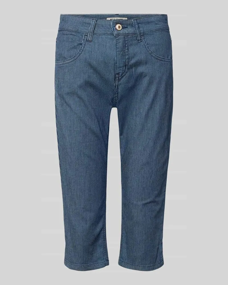 MAC Jeans Caprihose im Allover-Look Modell 'Summer Clean Blau