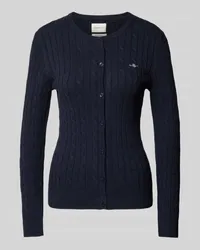 Gant Strickjacke mit Label-Stitching Dunkelblau