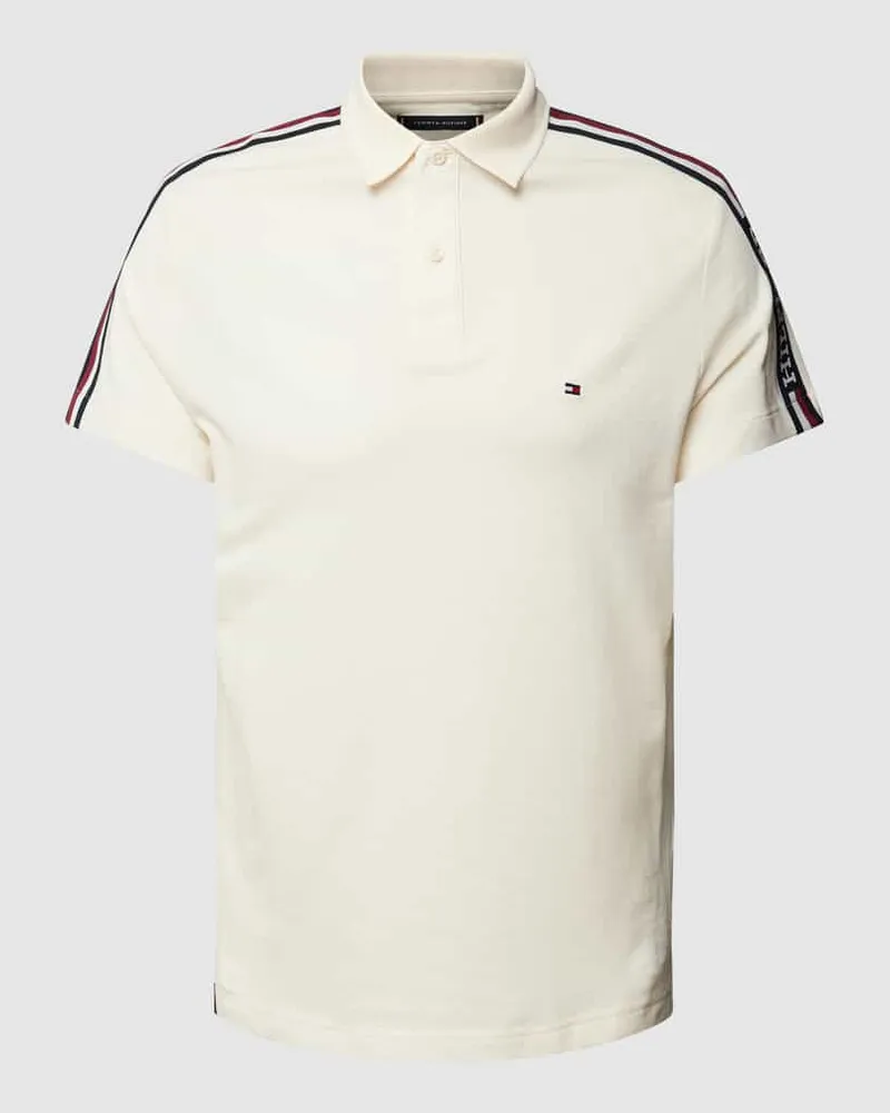 Tommy Hilfiger Regular Fit Poloshirt mit Kontraststreifen Beige