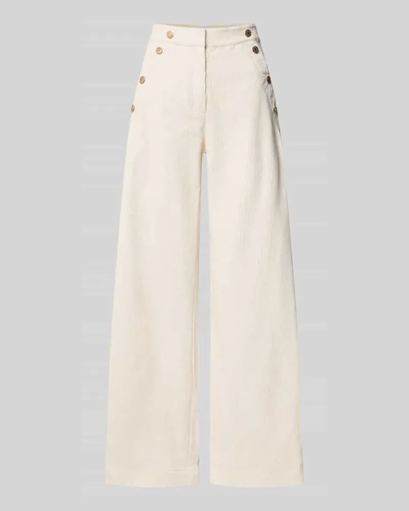 JAKE*S Weite Hose mit Zierknöpfen Offwhite