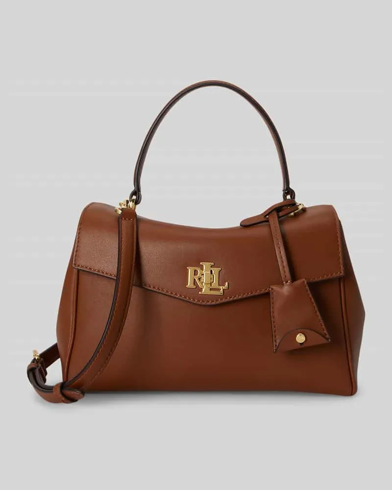 Ralph Lauren Henkeltasche aus echtem Leder mit abnehmbaren Schulterriemen Cognac