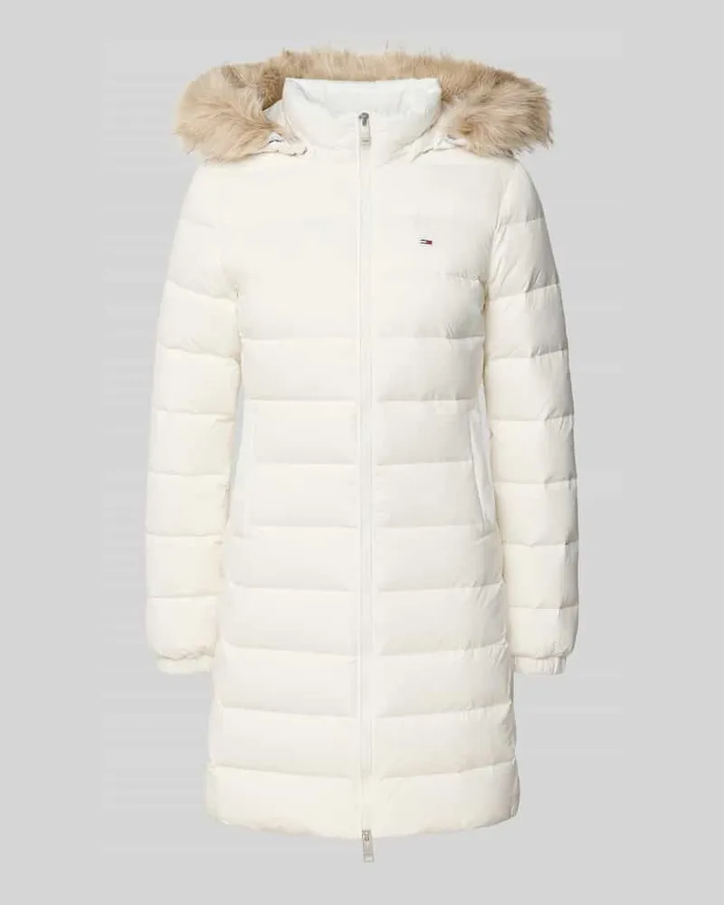 Tommy Hilfiger Slim Fit Steppmantel mit Daunen-Feder-Füllung Offwhite