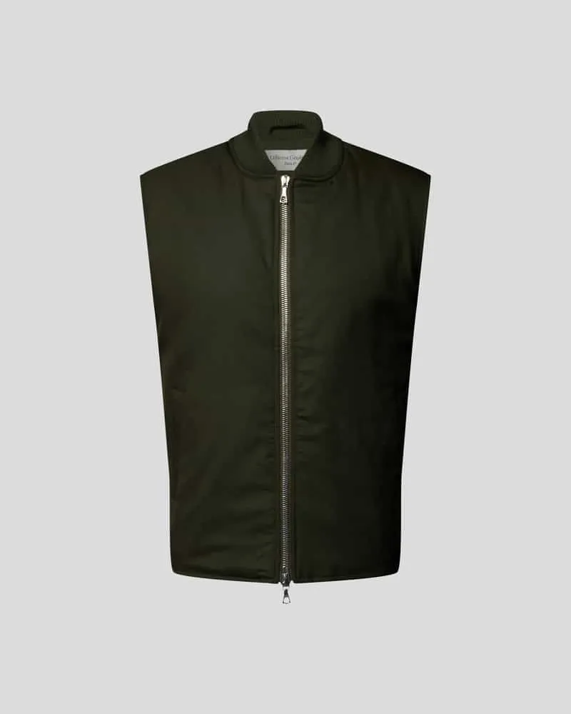 Officine Generale Weste mit Stehkragen Oliv