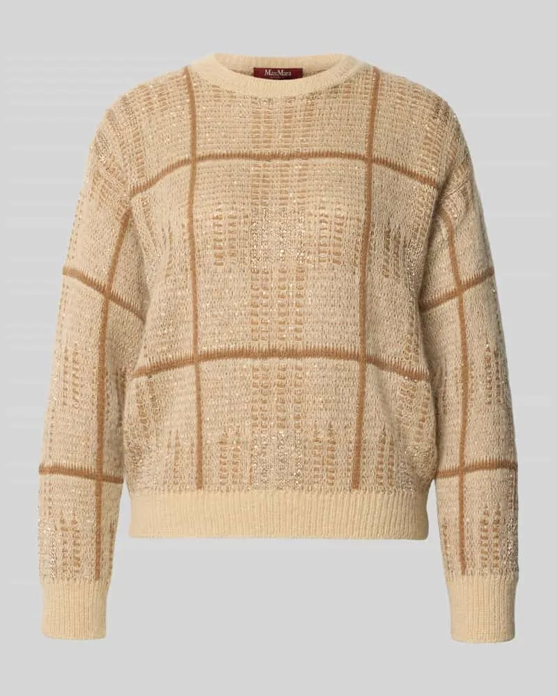 Max Mara Pullover aus Mohair Woll Kaschmir Mix Beige
