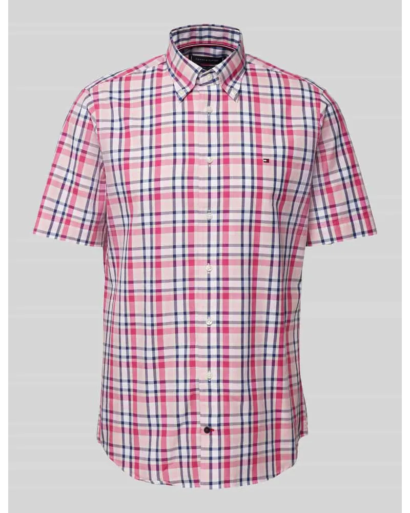 Tommy Hilfiger Regular Fit Freizeithemd mit Button-Down-Kragen Rosa