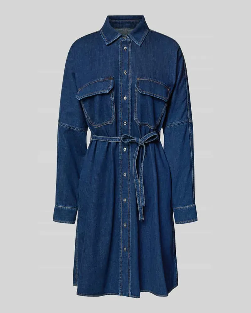 Max Mara Ausgestelltes Hemdblusenkleid aus Baumwoll-Denim Modell 'BALENIO Jeansblau