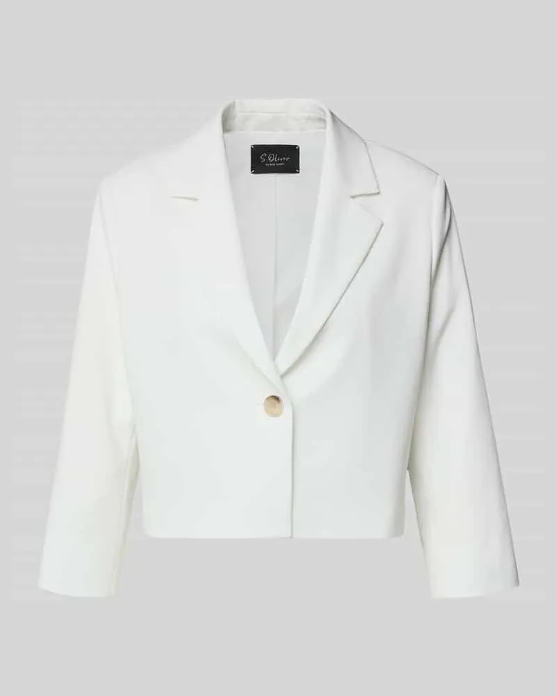 S.Oliver Regular Fit Kurzblazer mit 1-Knopf-Verschluss Weiss