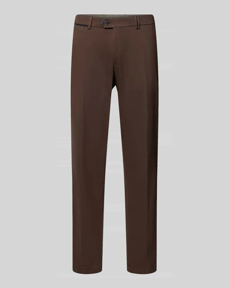 Hiltl Regular Fit Chino aus Baumwoll-Mix Modell 'PEAKER Mittelbraun