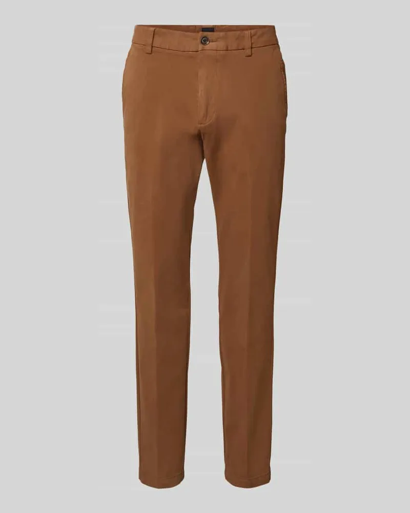 HUGO BOSS Slim Fit Hose aus elastischem Baumwoll-Mix Modell 'KAITON1 Cognac