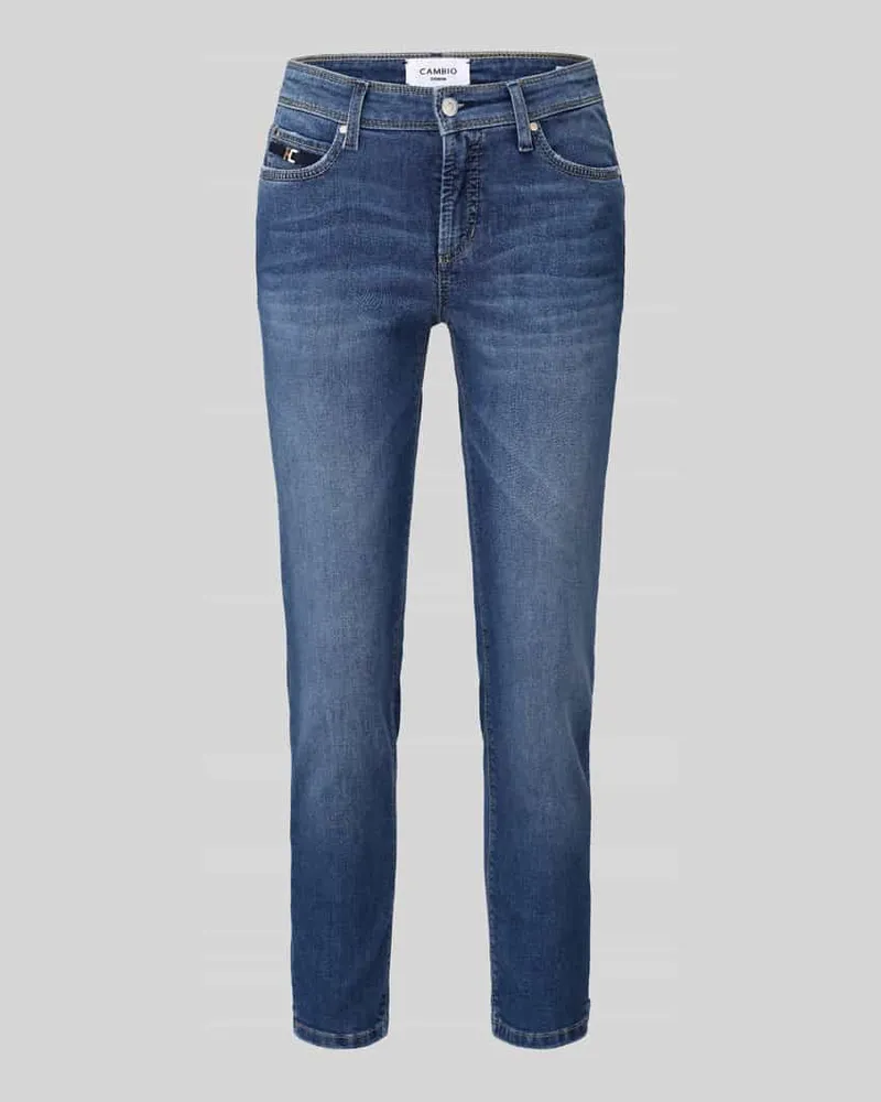 Cambio Slim Fit Jeans aus Baumwoll-Mix Modell 'PIPER Blau