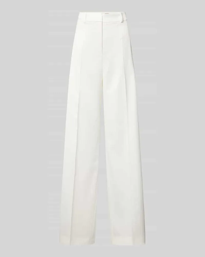 HUGO BOSS Wide Leg Stoffhose mit Bügelfalten Modell 'Halenar Weiss